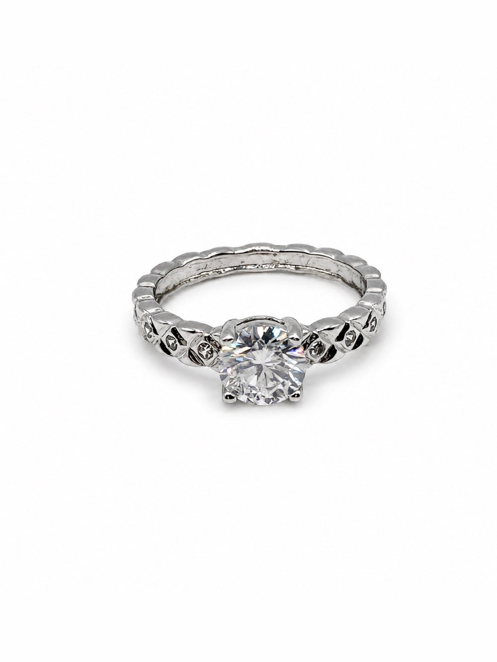1CT Moissanite Ring Size 7 White Gold Plated + Certificate